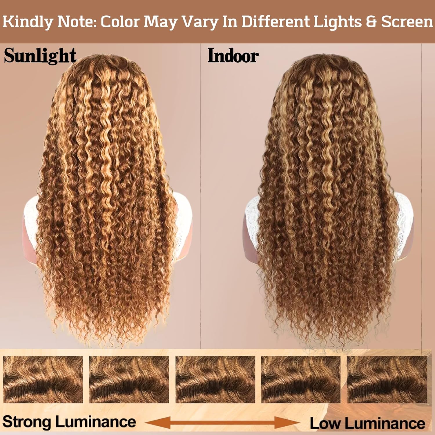 360 Deep Wave Lace Front Wigs Human Hair Pre Plucked 180% Density 26 IN, Highlight Ombre Honey Blonde Brown Full 360 HD Lace Frontal Wigs, 4/27 Colored 10A Soft Shinny Thick Brazilian Hair