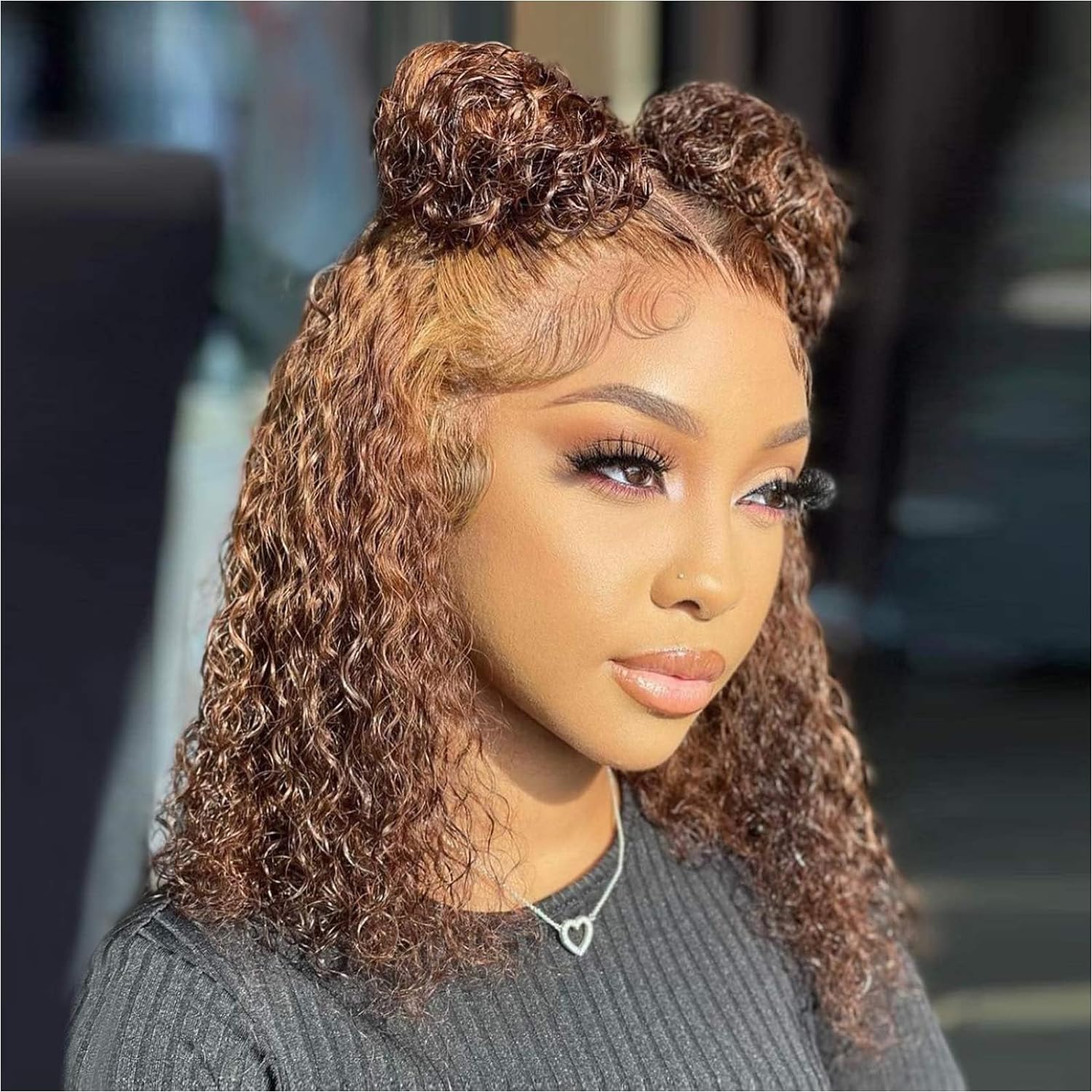 Ombre Highlight Deep Wave Curly Bob Wigs Human Hair Pre Plucked Wear And Go Glueless 13x4 Hd Honey Blonde Highlight Lace Front Wig Human Hair For Black Women Wet And Wavy 4/27 14 Inch