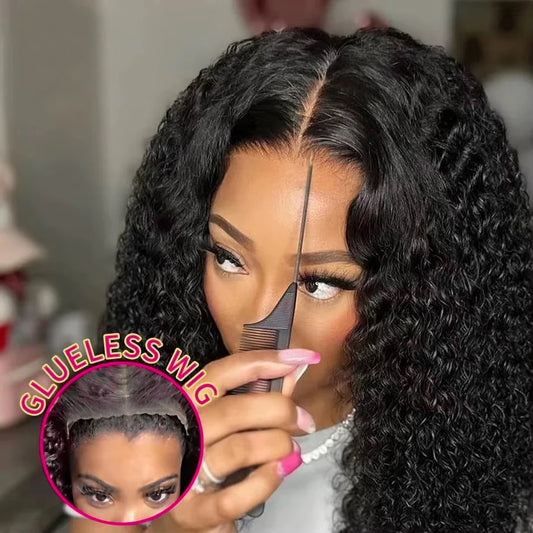 250% Deep Wave Glueless Wig Pre Cut Pre Bleached 5x5 Lace Wear Go Glueless Wig For Women 100% Human Hair Natural Color