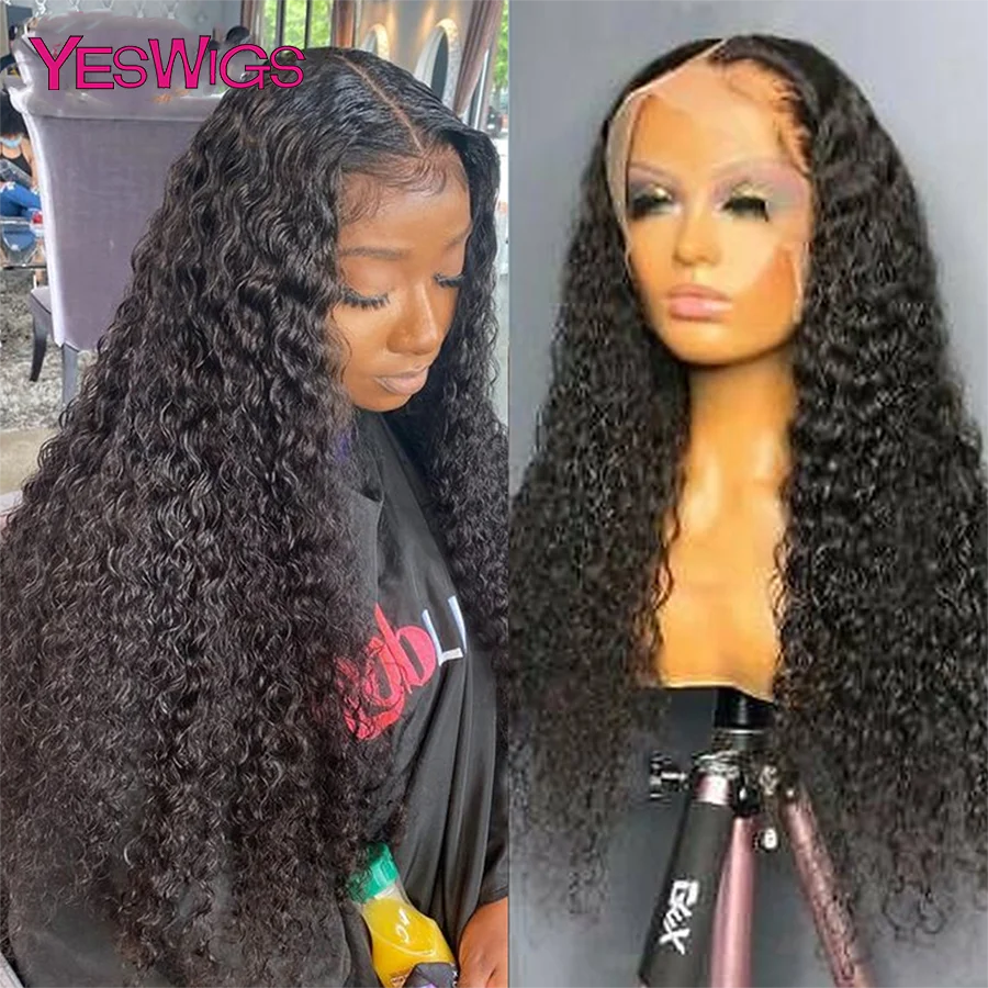 13x6 Deep Curly Lace Front Wig Pre Plucked Kinky Curly Human Hair Wig 13x4 30 34 Inch Glueless Lace Frontal Wig 100% Human Hair