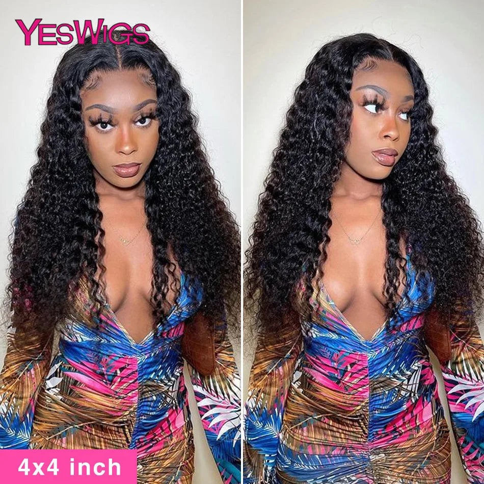 13x6 Deep Curly Lace Front Wig Pre Plucked Kinky Curly Human Hair Wig 13x4 30 34 Inch Glueless Lace Frontal Wig 100% Human Hair