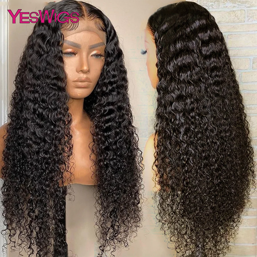 13x6 Deep Curly Lace Front Wig Pre Plucked Kinky Curly Human Hair Wig 13x4 30 34 Inch Glueless Lace Frontal Wig 100% Human Hair