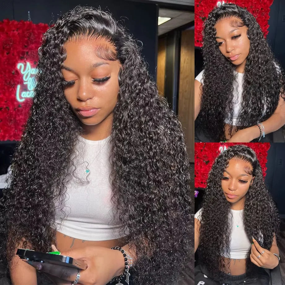 30 40 Inch Curly Human Hair Wig 13x6 Hd Lace Frontal Wig 13x4 Deep Wave Frontal Wig Water Wave Lace Front Wigs For Black Women