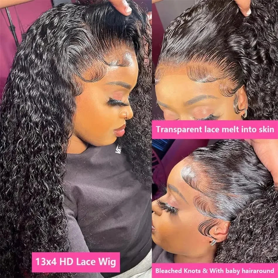 30 40 Inch Curly Human Hair Wig 13x6 Hd Lace Frontal Wig 13x4 Deep Wave Frontal Wig Water Wave Lace Front Wigs For Black Women