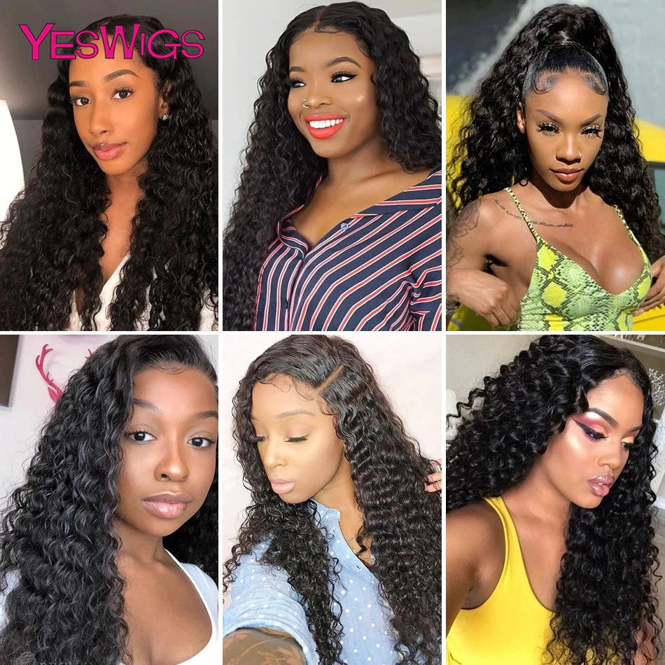 13x6 Deep Curly Lace Front Wig Pre Plucked Kinky Curly Human Hair Wig 13x4 30 34 Inch Glueless Lace Frontal Wig 100% Human Hair