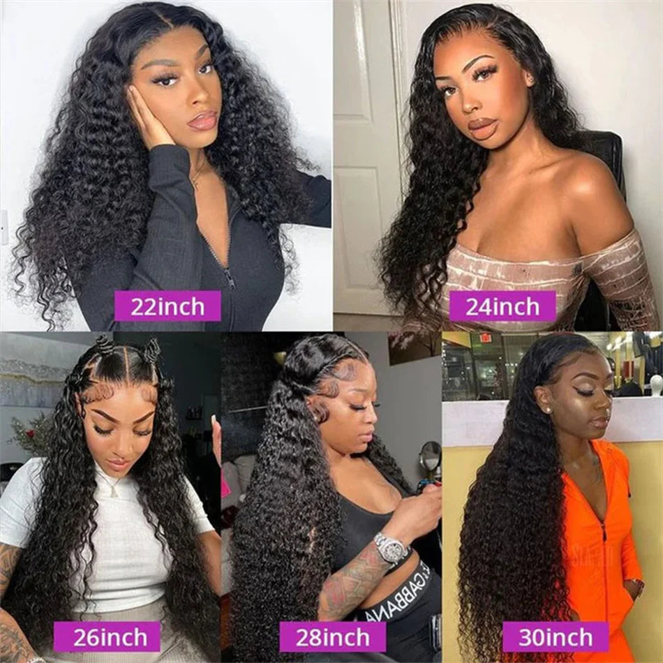 13x6 Deep Curly Lace Front Wig Pre Plucked Kinky Curly Human Hair Wig 13x4 30 34 Inch Glueless Lace Frontal Wig 100% Human Hair